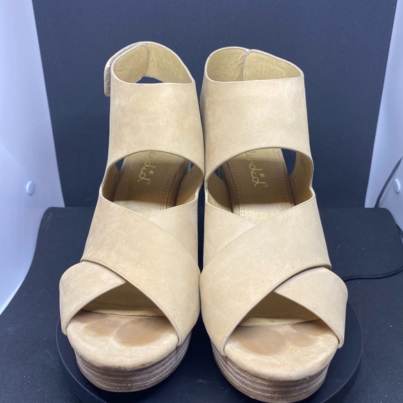 Elegant Splendid Tan Platform Sandals EUC size 8.5 - Picture 1 of 16